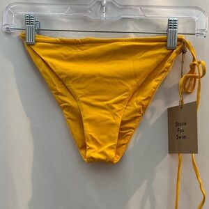 Stone Fox River Bikini Swim Bottom Honeycomb Yellow XL
